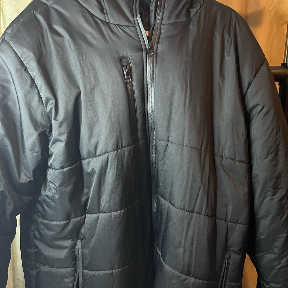 Men's Black Stadium-Parka Jacket-water proof- well Bond sealed it seems.